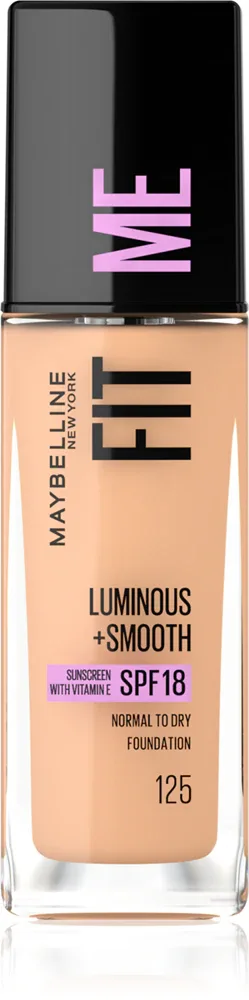 MAYBELLINE NEW YORK Fit Me! - Тональная основа для сияющей и гладкой кожи, 30 мл, оттенок 125 Nude Beige