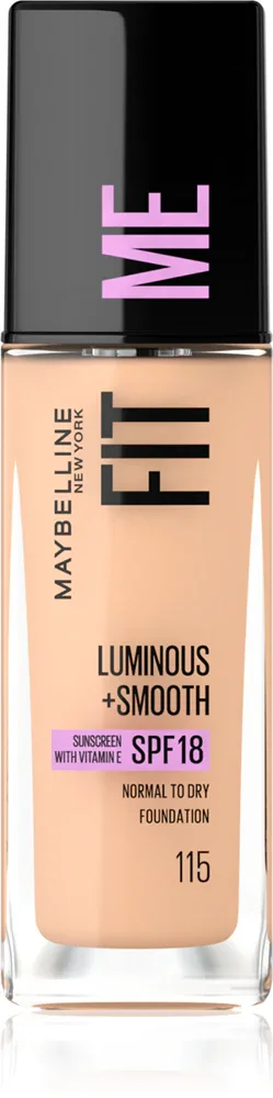 MAYBELLINE NEW YORK Fit Me! - Тональная основа для сияющей и гладкой кожи, 30 мл, оттенок 115 Ivory