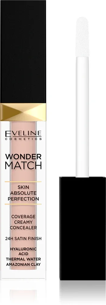 Eveline Cosmetics Wonder Match - Кремовый корректор для лица, который скрывает 24 часа, 7 мл, оттенок 20 Peach