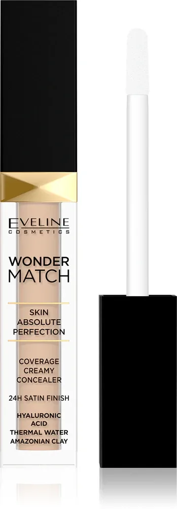 Eveline Cosmetics Wonder Match - Кремовый корректор для лица, который скрывает 24 часа, 7 мл, оттенок 25 Sand Nude