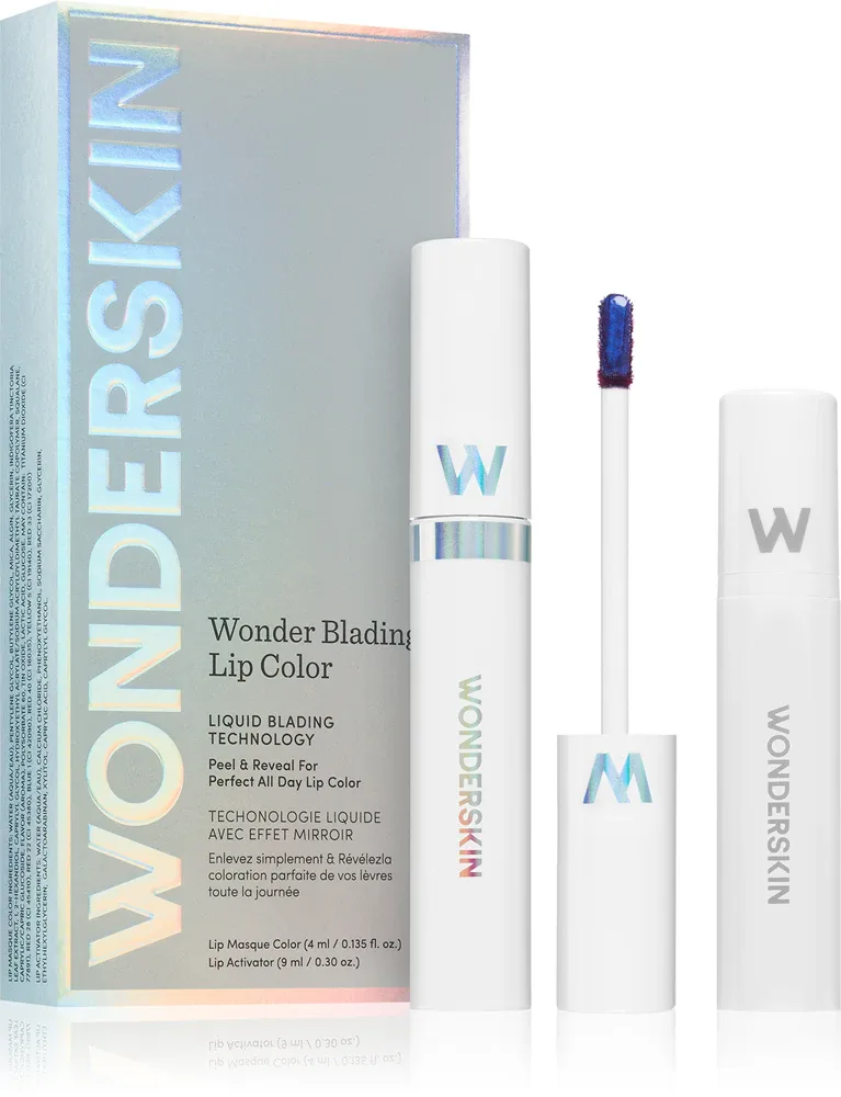 WONDERSKIN Wonder Blading Lip Stain Kit - Помада Peel-Off + активатор оттенка Бургундский красный, 4 мл, оттенок Crush
