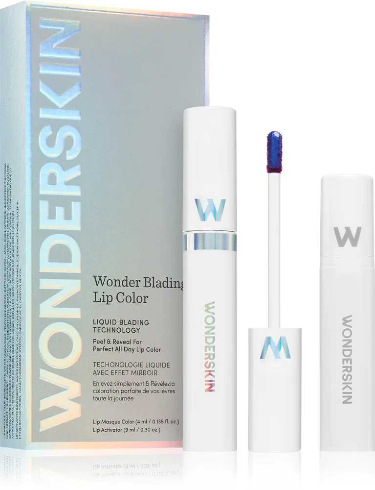 WONDERSKIN Wonder Blading Lip Stain Kit - Помада Peel-Off + активатор оттенка Бургундский красный, 4 мл, оттенок Beautiful