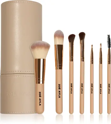 Zoë Ayla Makeup Brush Set 7 Piece - Набор кистей с чехлом, 7 шт