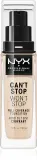 NYX Professional Makeup Can't Stop Won't Stop Full Coverage Foundation - Тональный фонд "Подклад мощно крывающий", 30 мл, оттенок 1.3 Light Porcelain — фото 1