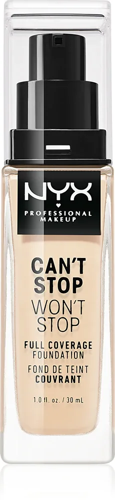 NYX Professional Makeup Can't Stop Won't Stop Full Coverage Foundation - Тональный фонд "Подклад мощно крывающий", 30 мл, оттенок 02 Alabaster