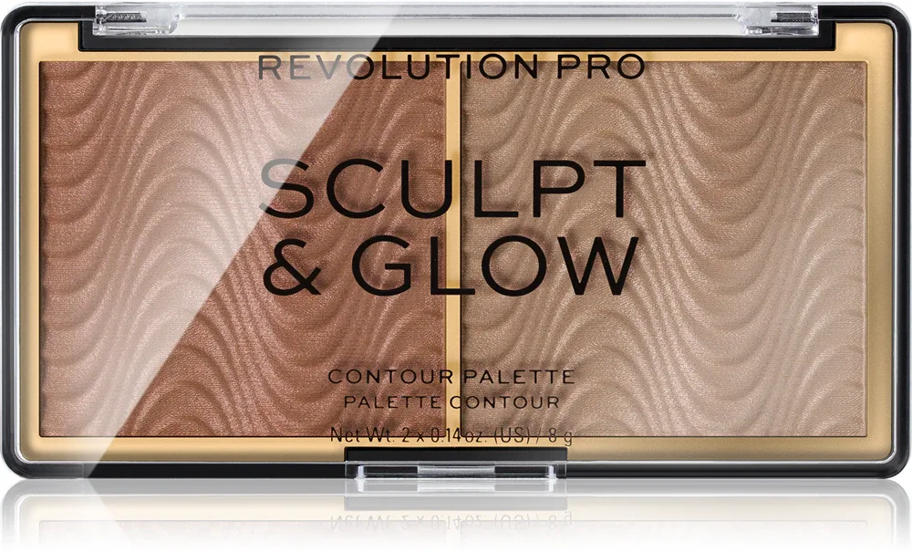 Revolution PRO Sculpt And Glow - Палетка для контурирования и подсветки, 8 г, оттенок Light-Medium