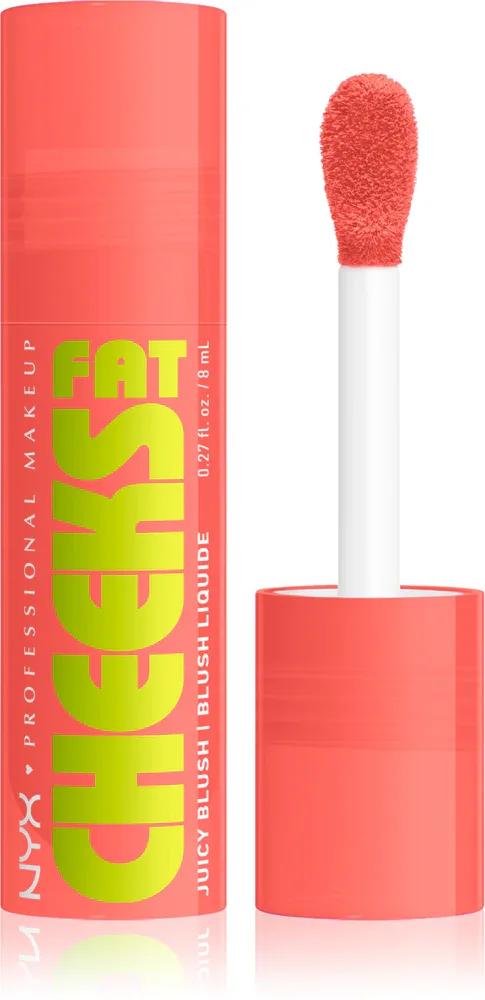 NYX Professional Makeup Fat Cheeks Juicy Blush - Румяна в жидкой форме, 8 мл, оттенок 01 Papaya Plump