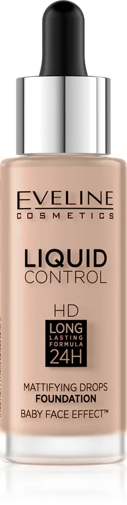 Eveline Cosmetics Liquid Control - Тональный крем с пипеткой, 32 мл, оттенок 025 Light Rose