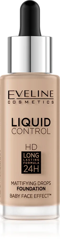 Eveline Cosmetics Liquid Control - Тональный крем с пипеткой, 32 мл, оттенок 035 Natural Beige