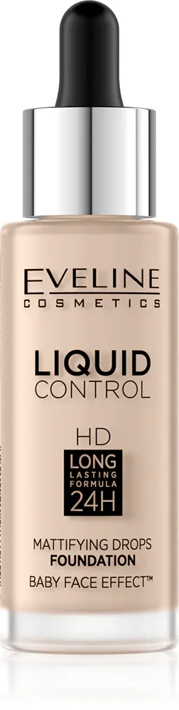 Eveline Cosmetics Liquid Control - Тональный крем с пипеткой, 32 мл, оттенок 010 Light Beige