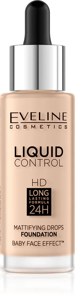 Eveline Cosmetics Liquid Control - Тональный крем с пипеткой, 32 мл, оттенок 040 Warm Beige