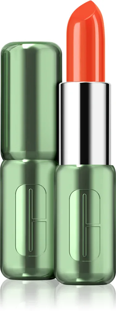 Clinique Pop Longwear Lipstick Shine - Блестящая помада, 3.9 г, оттенок Flame Pop