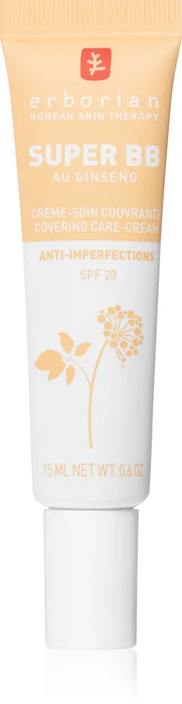 Erborian Super BB Covering Care-Cream - Крем BB для идеальной кожи, восстанавливающий ее ровный тон, маленькое упаковочное, 15 мл, оттенок Nude