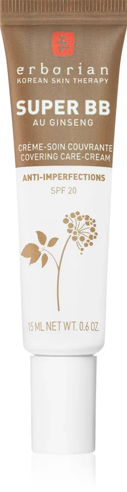 Erborian Super BB Covering Care-Cream - Крем BB для идеальной кожи, восстанавливающий ее ровный тон, маленькое упаковочное, 15 мл, оттенок Chocolat