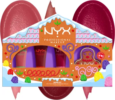 NYX Professional Makeup Gingerbaddie Land Smushy - Подарочный набор для губ, 3 шт