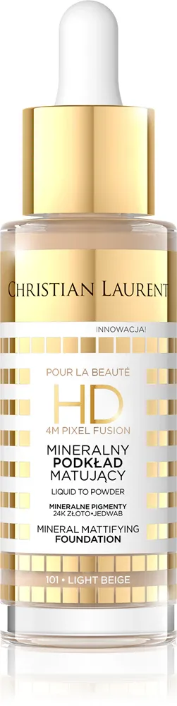 Christian Laurent Pour La Beaute - Долговременное матирующее тональное средство, 32 мл, оттенок 101 Light Beige