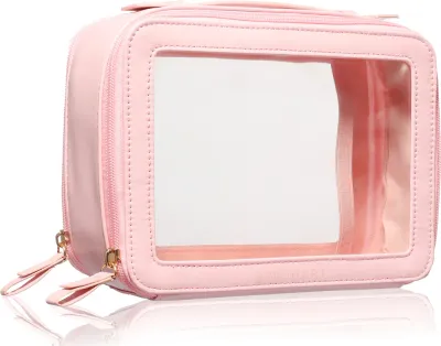 Косметичка BrushArt Accessories Transparent make-up case прозрачная, с двумя отделениями и ручкой, 1 шт