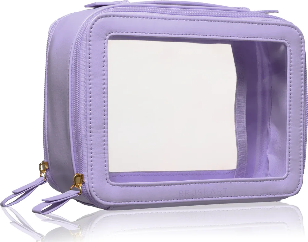 Косметичка BrushArt Accessories Transparent make-up case прозрачная, с двумя отделениями и ручкой, 1 шт
