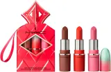 MAC Cosmetics Holiday Wildest Gleams Mini Lusterglass Lip Trio - Набор для губ "Яркие оттенки", 1 шт, оттенок Brights — фото 1