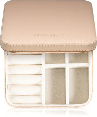 Шкатулка для украшений Notino Classy Collection Jewellery box пудрово-розовая, компактная, на молнии, 12,5 × 5 × 12,5 см Peach