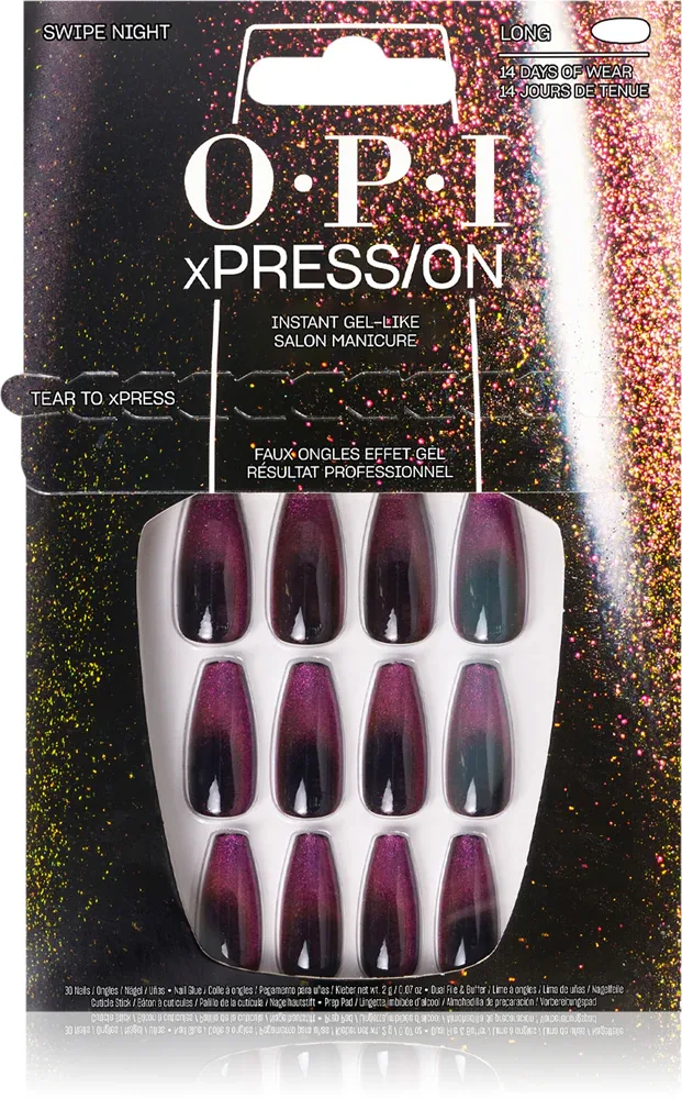 OPI xPRESS/ON - искусственные ногти, 30 шт, оттенок Swipe Night