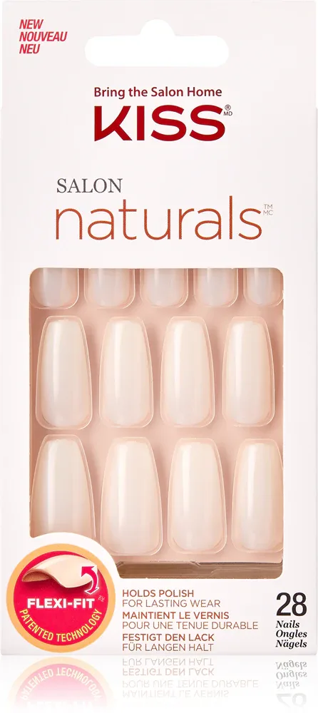 Накладные ногти KISS Salon Natural Walk On Air с клеем в комплекте, 28 шт