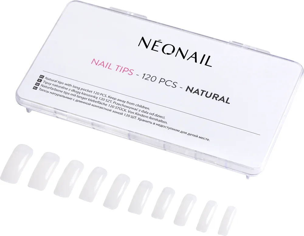 Типсы для ногтей NEONAIL Nail Tips естественная форма, 120 шт