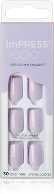 Ногти накладные KISS imPRESS Color Short самоклеящиеся, короткой длины, 30 шт Picture Purplect