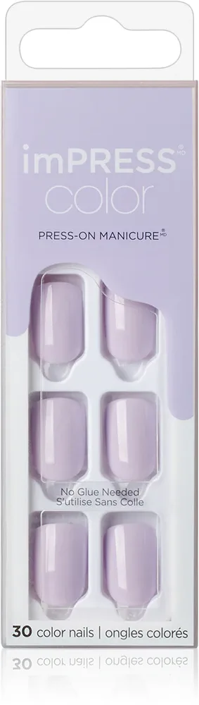 Ногти накладные KISS imPRESS Color Short самоклеящиеся, короткой длины, 30 шт Picture Purplect