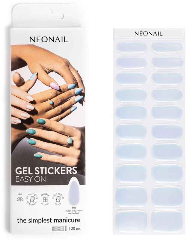 NEONAIL Easy On Gel Stickers - Наклейки на ногти для использования с УФ/Светодиодной лампой, 20 шт, оттенок M11