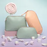 Косметичка Notino Pastel Collection Cosmetic bag мятная, компактная, на молнии, 20 × 14,5 × 6,2 см Green — фото 3
