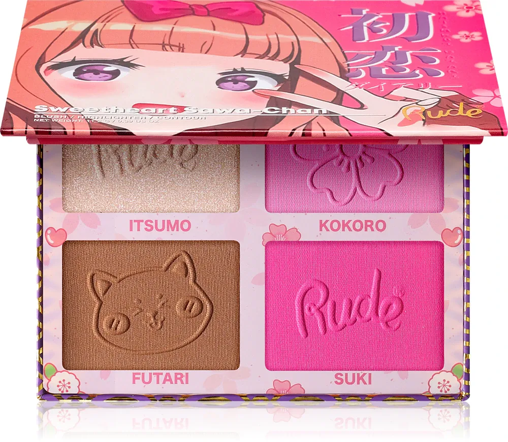 Rude Cosmetics Manga Face Palette - Палетка многофункциональная для лица, 11.2 г, оттенок Sweetheart Sawa-Chan