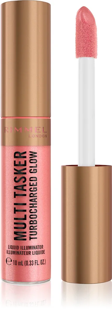Rimmel Multi-Tasker Turbocharged Glow - Жидкий хайлайтер для лица, 10 мл, оттенок 002 Rosy Rebel