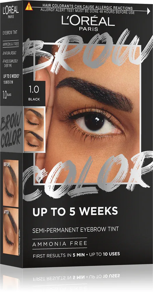 L’Oreal Paris Brow Color - Краска для бровей, 1 шт, оттенок 1.0 Black