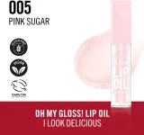 Rimmel Oh My Gloss! Lip Oil - Блеск для губ с увлажняющим действием, 4.5 мл, оттенок 005 Pink Sugar — фото 3