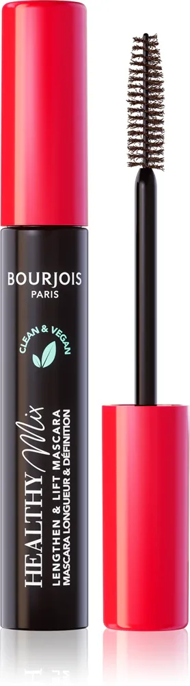 Bourjois Healthy Mix - Тушь для ресниц, утолщающая и удлиняющая, 7 мл, оттенок 002 Ultra Brown