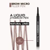 flormar Brow Micro Filler Pen - Карандаши для бровей, 1.1 мл, оттенок 002 Medium Brown — фото 3