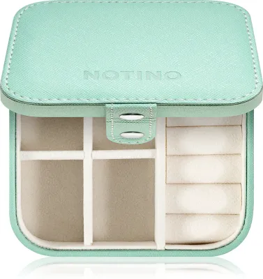 Шкатулка для украшений Notino Classy Collection Jewellery box двухъярусная, на молнии, 10,8 × 6,5 × 8,8 см Green