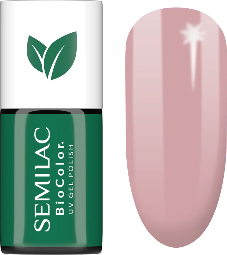 Semilac UV Hybrid BioColor - Гибридный лак для ногтей с использованием УФ, 7 мл, оттенок 714 Rosy Seashell