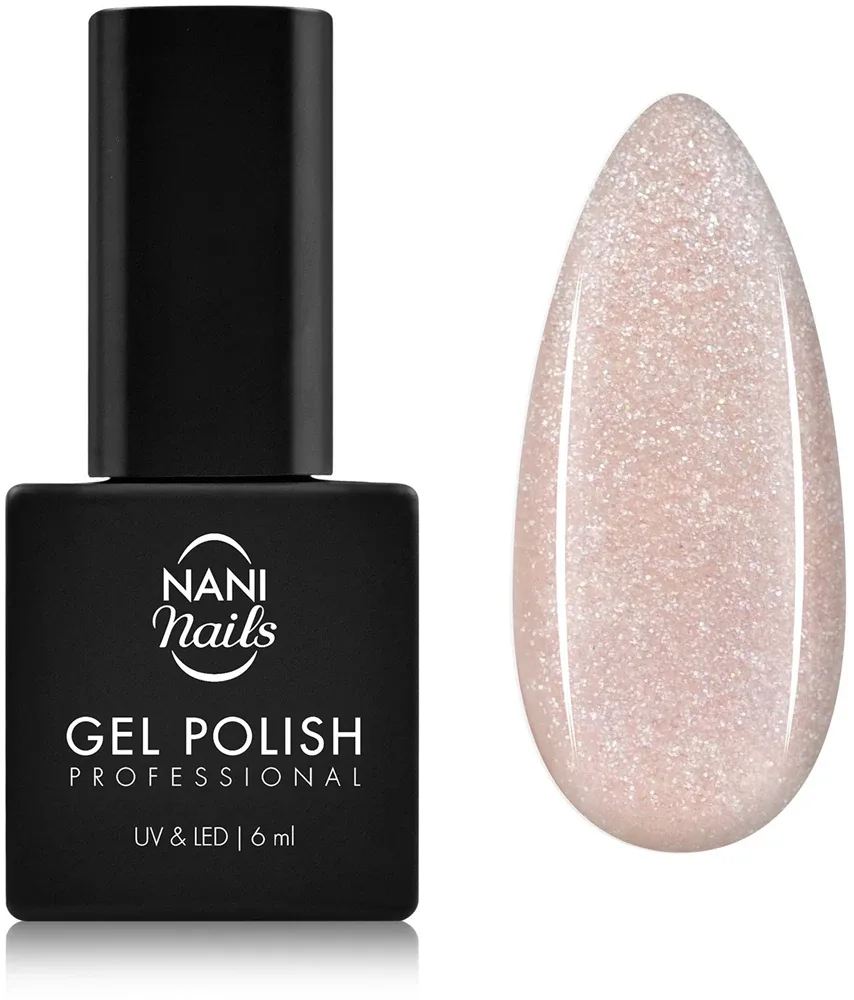 Гель-лак для ногтей NaniNails NANI Professional белый, с лампой UV/LED, стойкий, 6 мл, оттенок Sweet Pink Glitter
