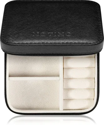 Шкатулка для украшений Notino Classy Collection Jewellery box чёрная, с отделениями, на молнии, 10,3 × 5,5 × 10,3 см Black