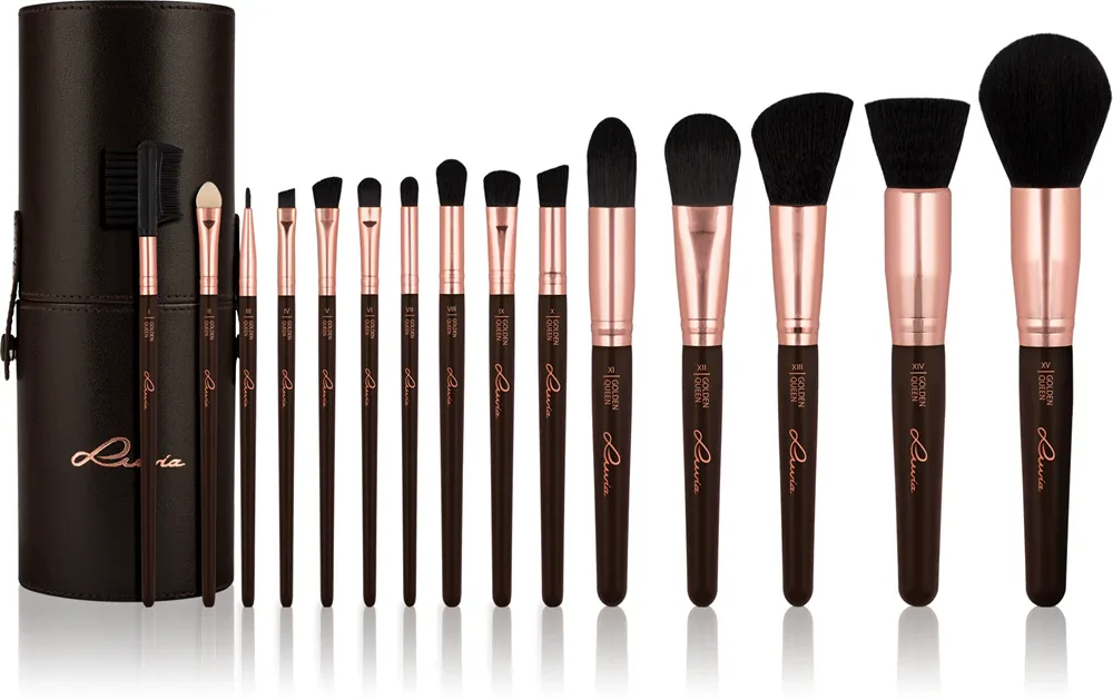 Luvia Cosmetics Golden Queen - Косметический набор кистей, 15 шт