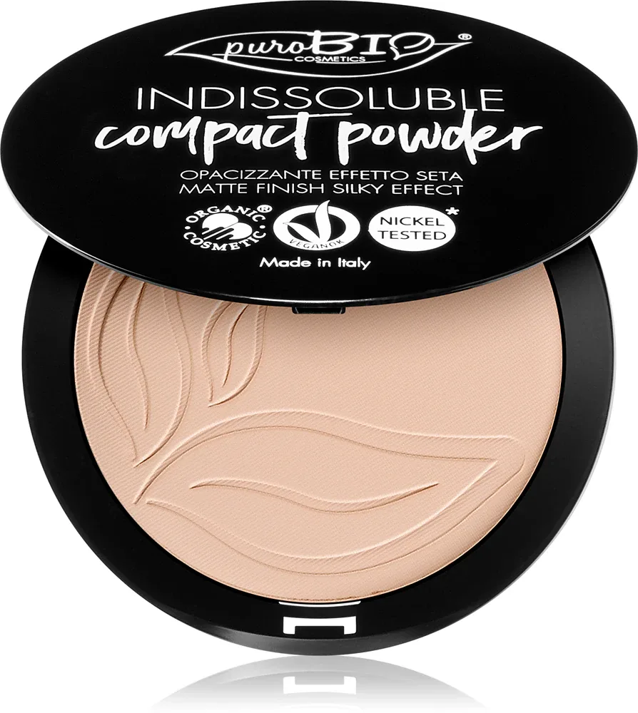 puroBIO Cosmetics Indissouble - Пудра в компакте с матовым покрытием, 9 г, оттенок 01