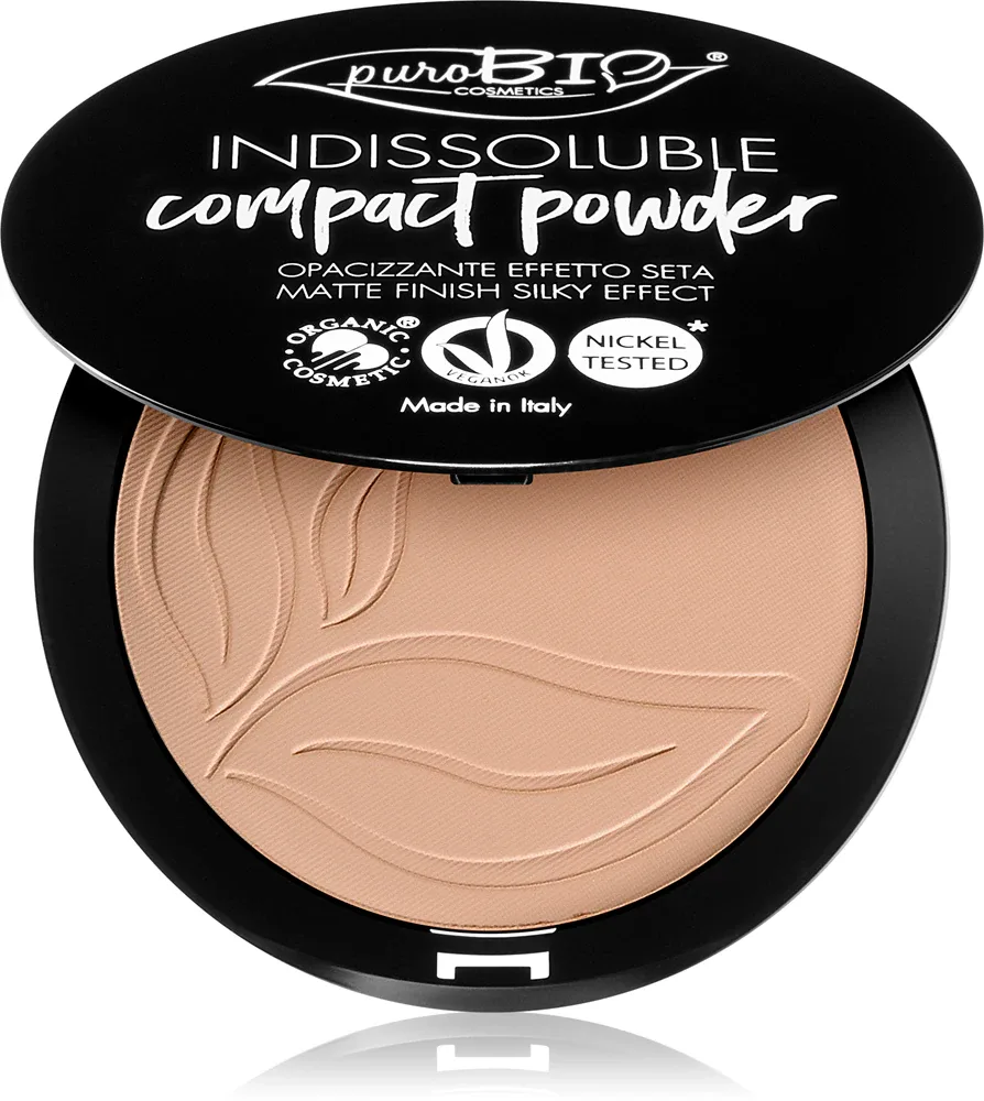puroBIO Cosmetics Indissouble - Пудра в компакте с матовым покрытием, 9 г, оттенок 04