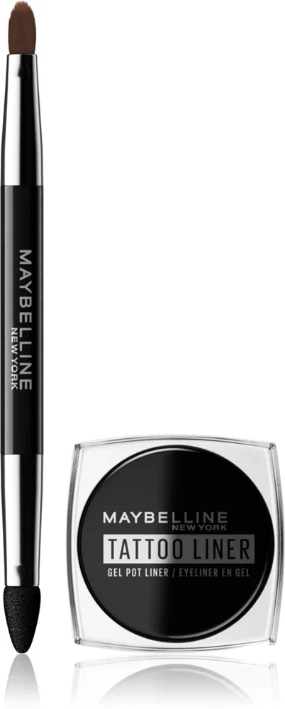 MAYBELLINE NEW YORK Tattoo Liner - Долговременный гель-айлайнер с кисточкой, 3 г, оттенок 950 Blackest Black