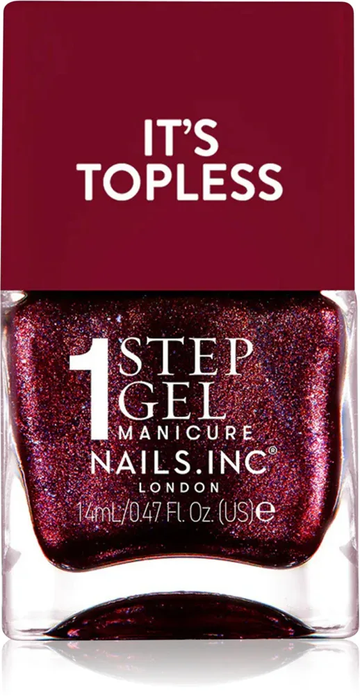 Nails Inc. It’s Topless - Гибридный лак для ногтей для долговременного эффекта, 14 мл, оттенок Scarlett