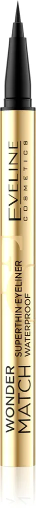 Подводка для глаз Eveline Cosmetics Wonder Match водостойкая, в форме фломастера, стойкая, 1 шт, оттенок Black