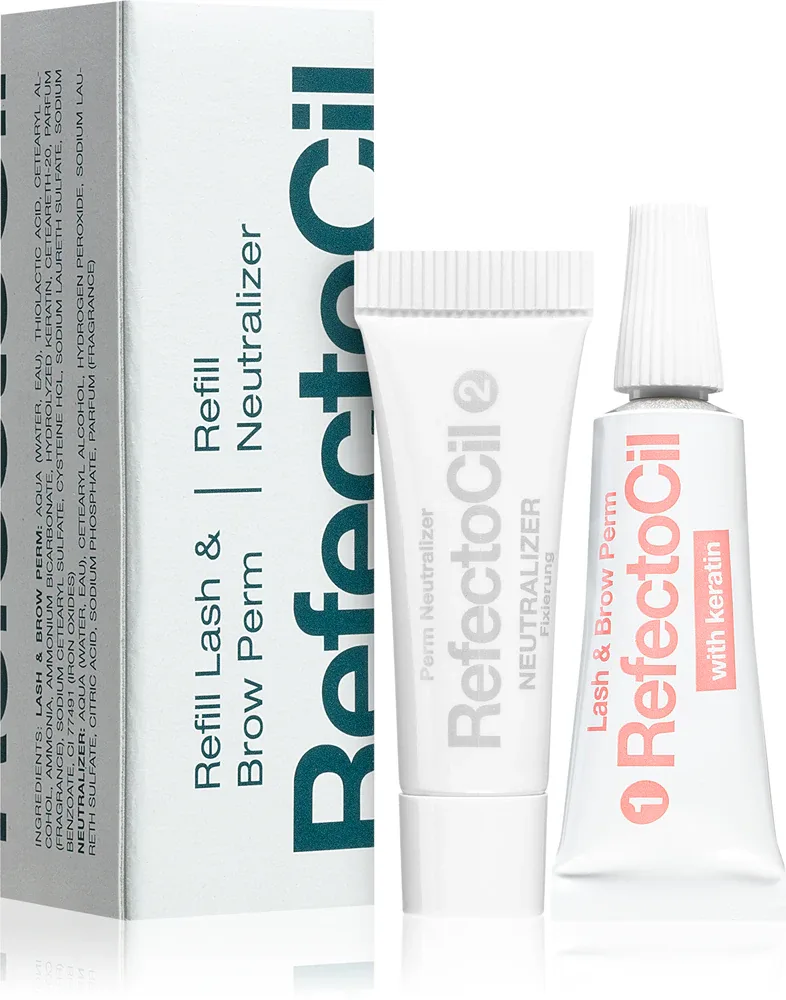 Набор для ламинации RefectoCil Eyelash Lift для ресниц и бровей, с кератином, 2 × 3,5 мл сменный блок