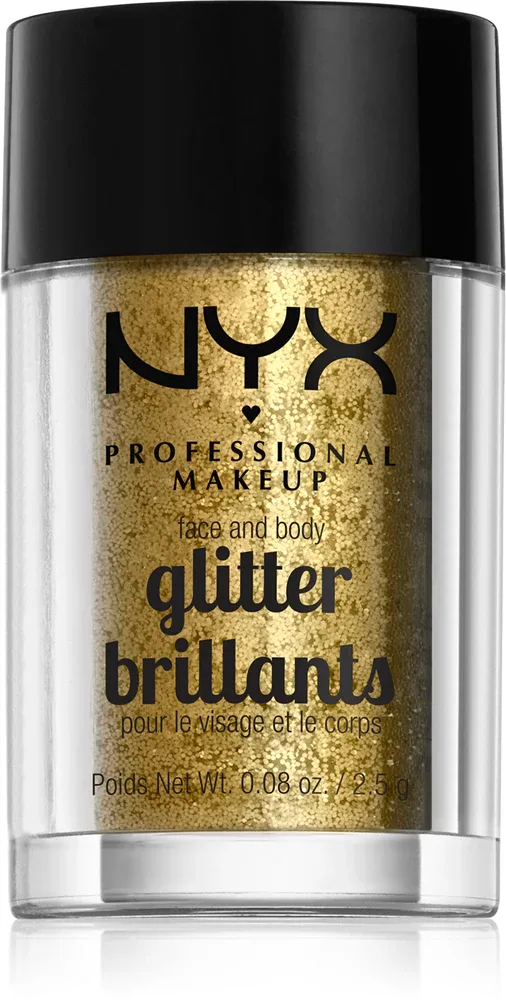 NYX Professional Makeup Face & Body Glitter Brillants - Блеск для лица и тела, 2.5 г, оттенок 05 Gold