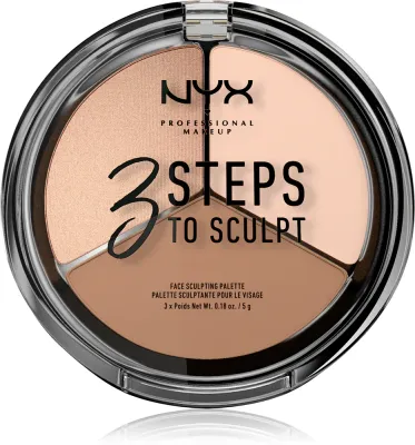 NYX Professional Makeup 3 Steps To Sculpt - Палетка для контурирования лица, 15 г